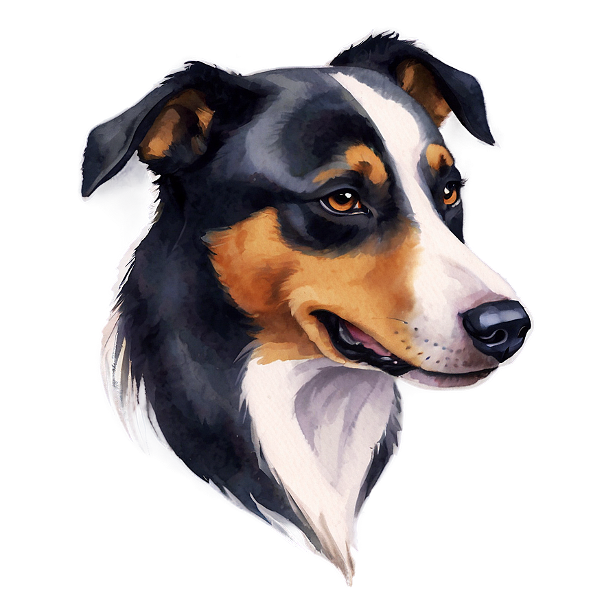 Watercolor Dog Head Art Png 32 PNG image