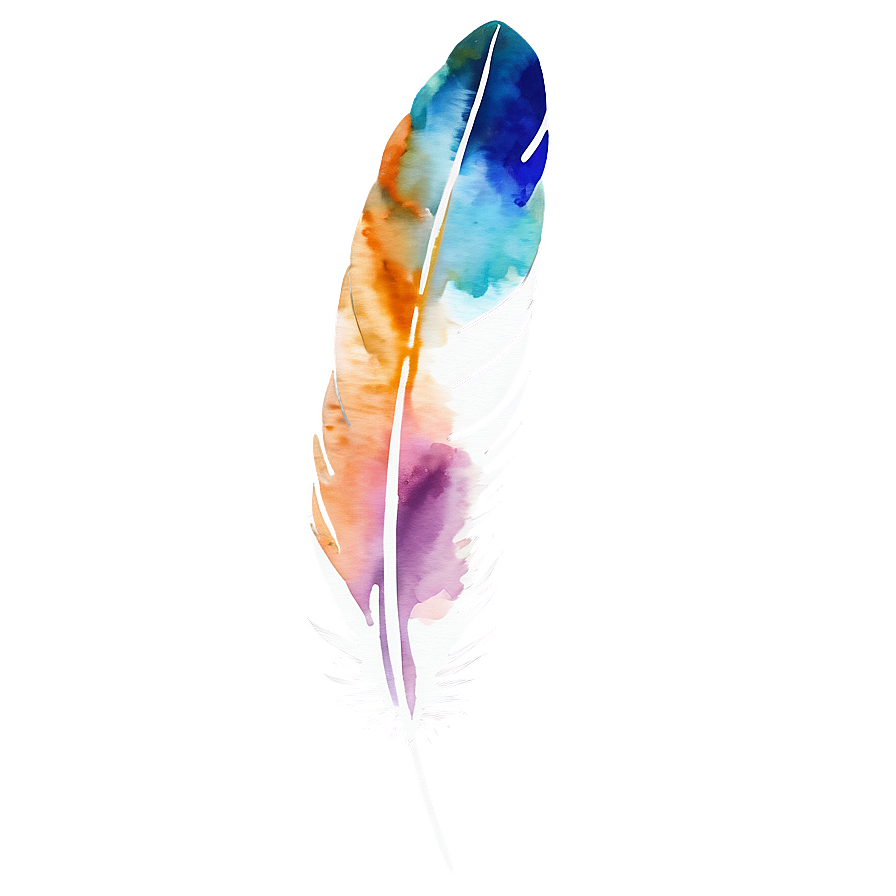 Watercolor Feather Quill Png 06122024 PNG image