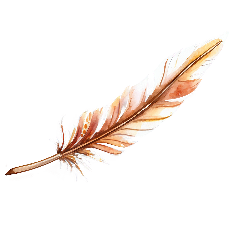 Watercolor Feather Quill Png Dtf PNG image