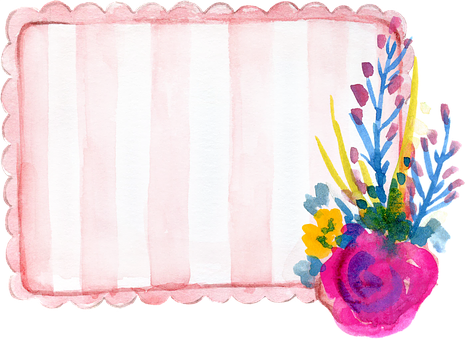 Watercolor Floral Frame Background PNG image