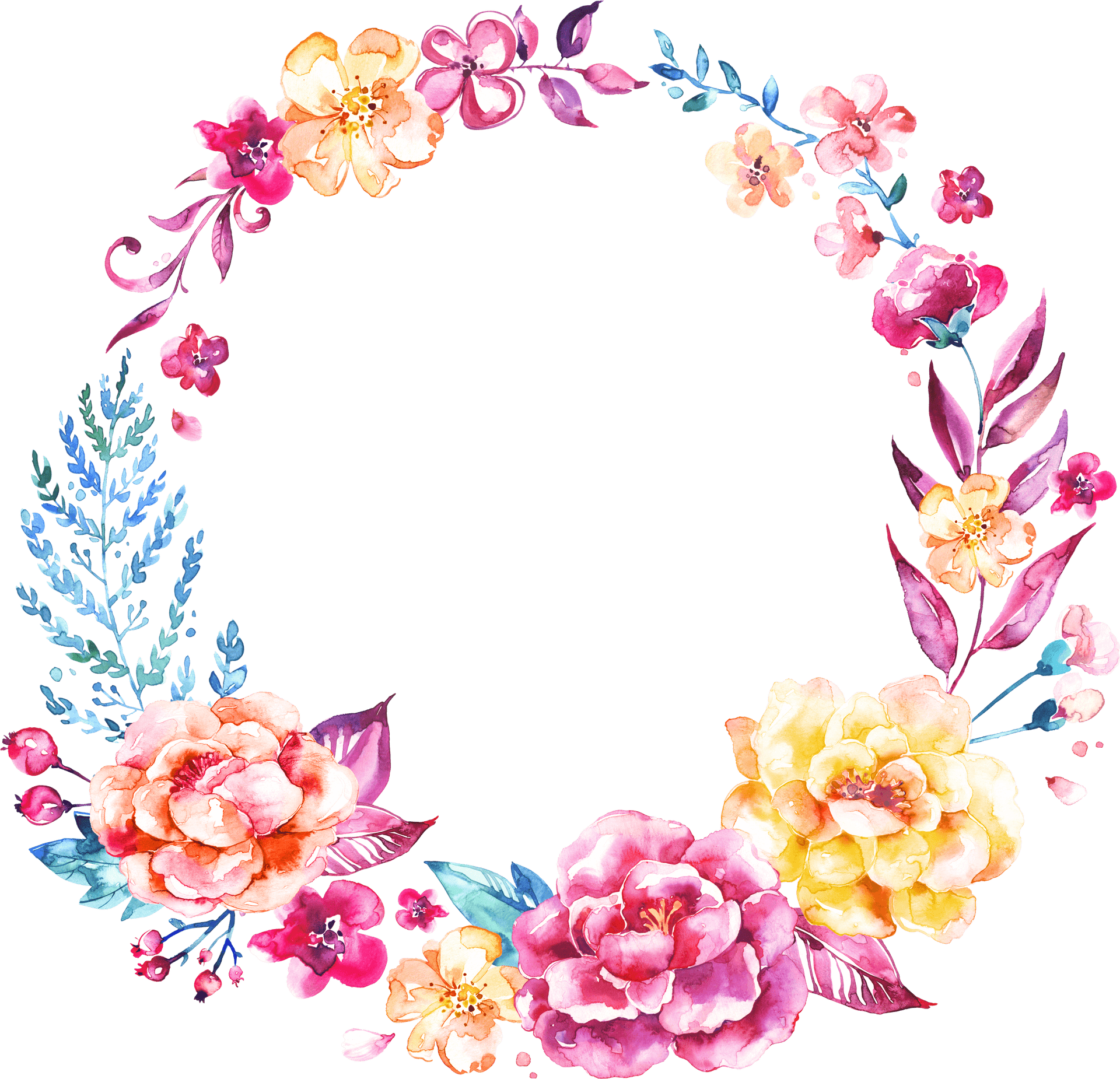 Watercolor_ Floral_ Frame_ Design.png PNG image