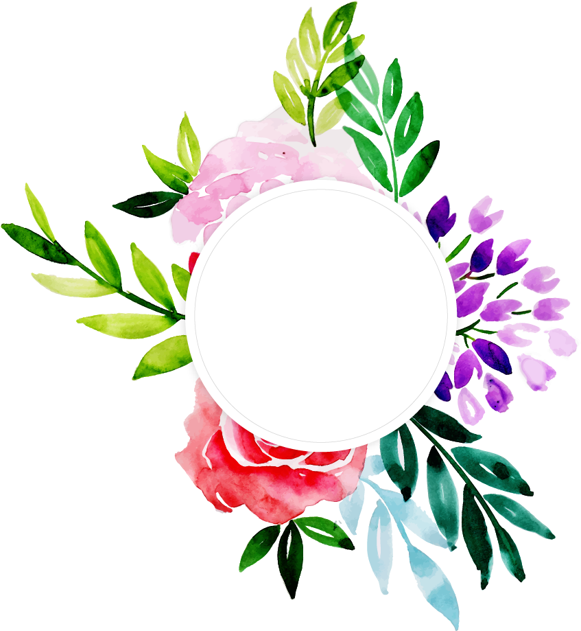 Watercolor_ Floral_ Frame_with_ Blank_ Space PNG image