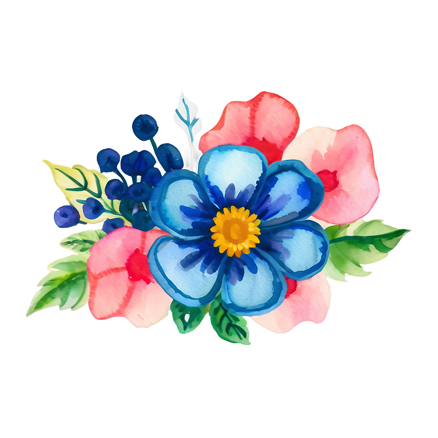 Watercolor Flower Cricut Svg Png 06282024 PNG image