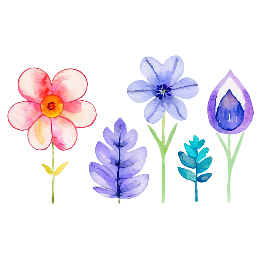 Watercolor Flower Cricut Svg Png 6 PNG image