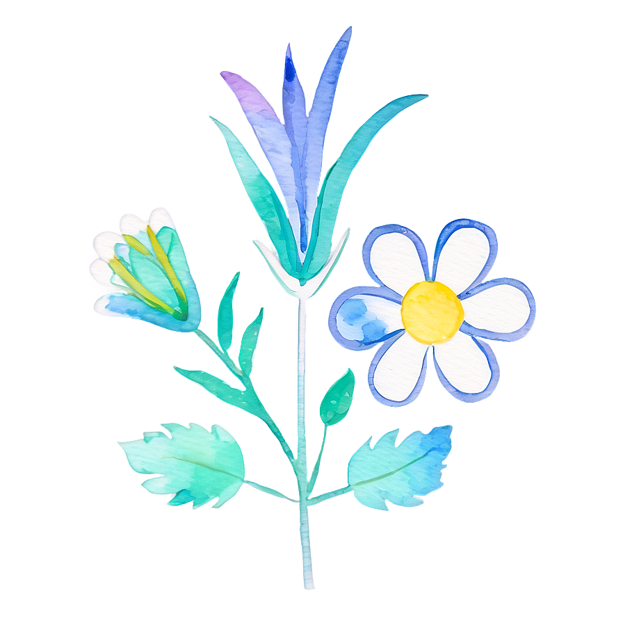 Watercolor Flower Cricut Svg Png 9 PNG image