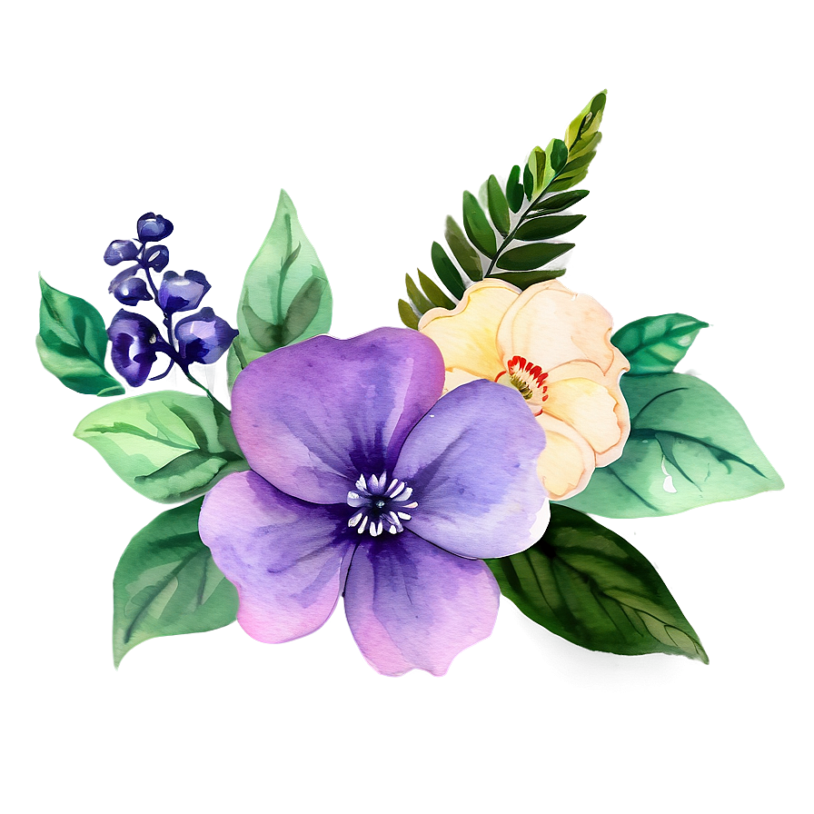 Watercolor Flower Decor Png 3 PNG image