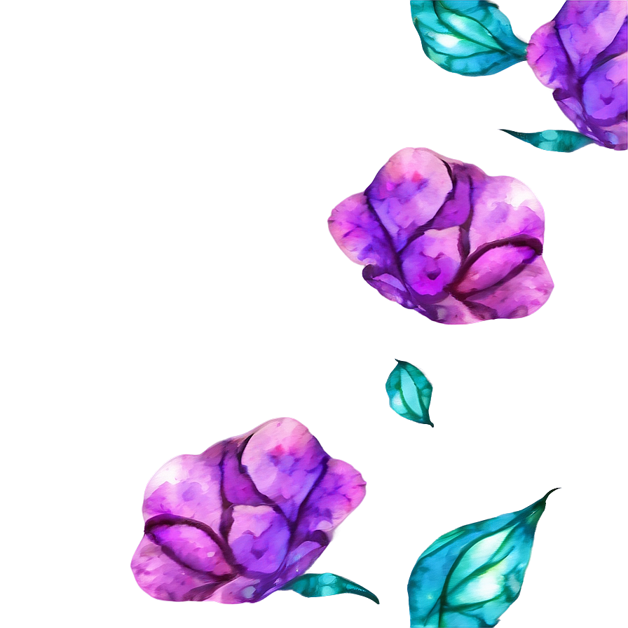 Watercolor Flower Outline Png Nmt7 PNG image