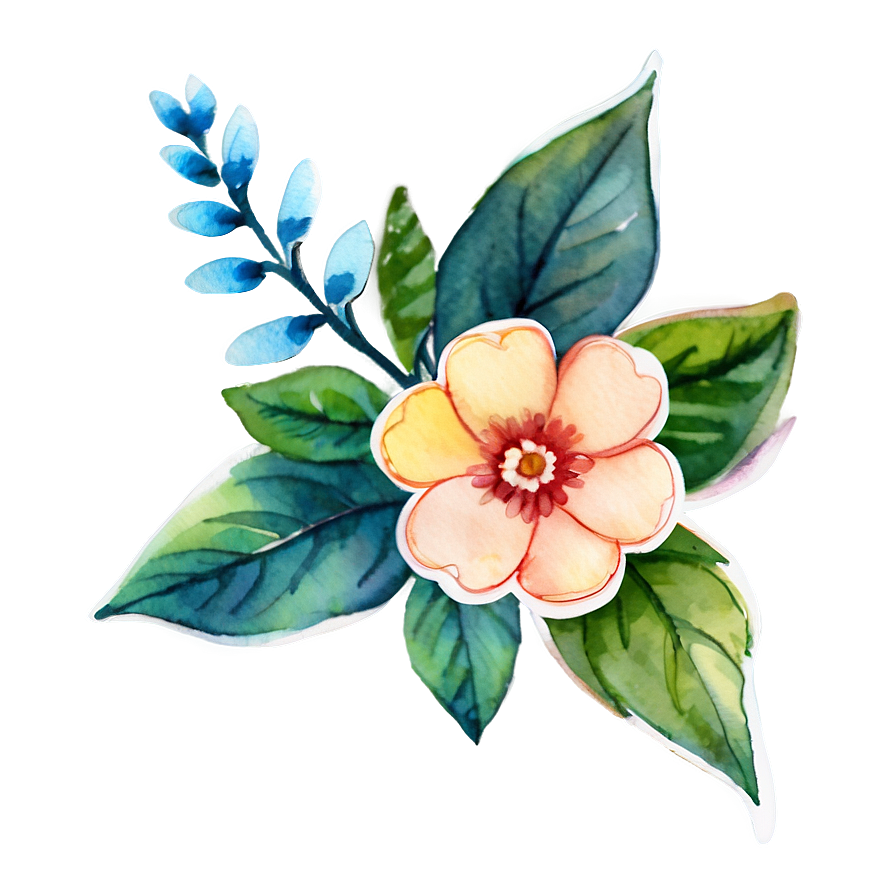 Watercolor Flower Stickers Png Uty PNG image