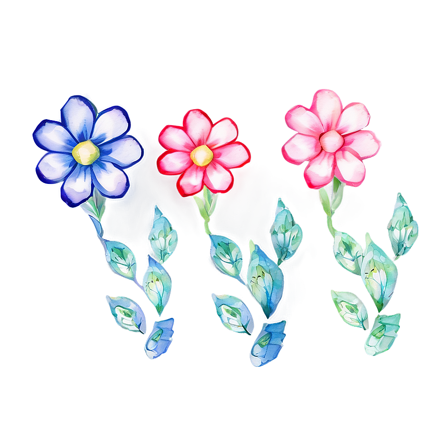 Watercolor Flower Whimsy Png Pao4 PNG image