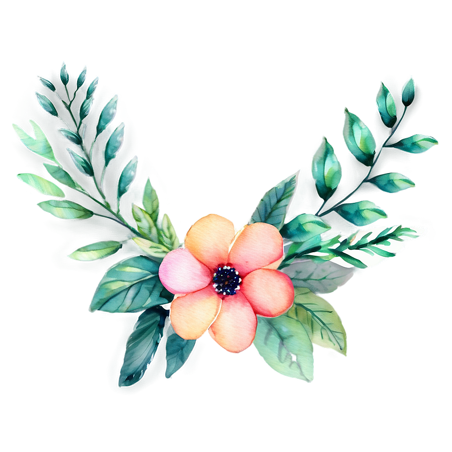 Watercolor Flower Wreath Png 05252024 PNG image