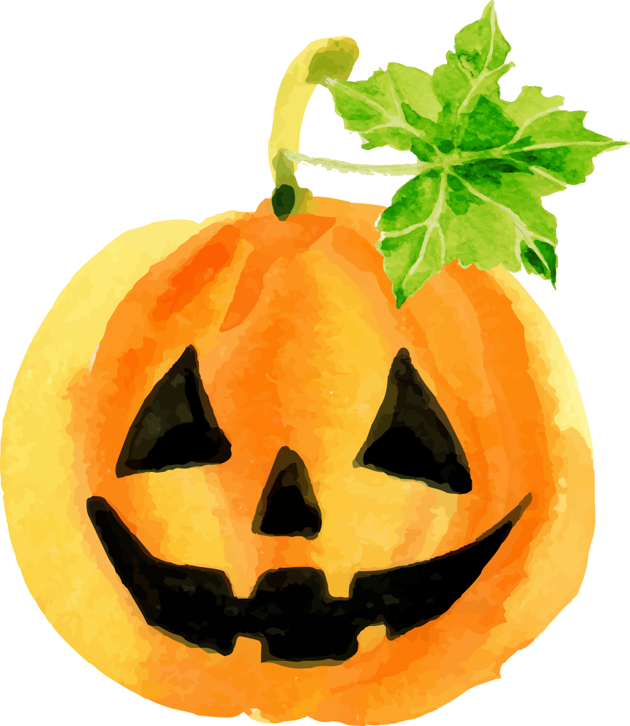 Watercolor Halloween Pumpkin PNG image