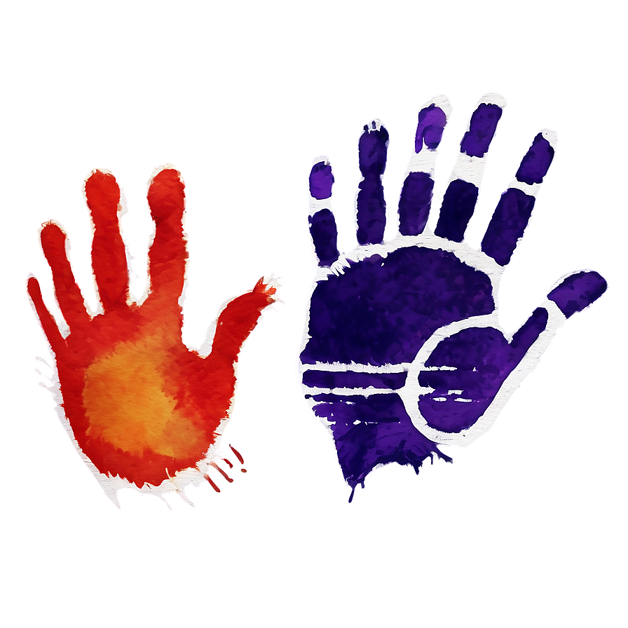 Watercolor Handprint Art Png 06212024 PNG image