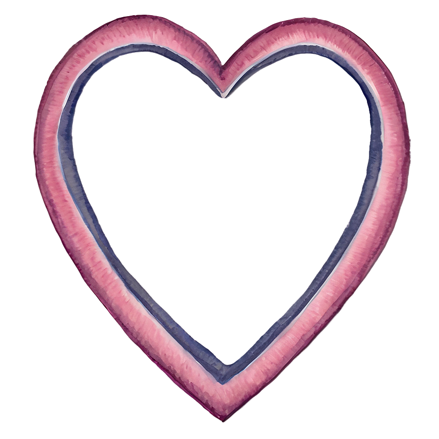 Watercolor Heart Frame Png 05252024 PNG image