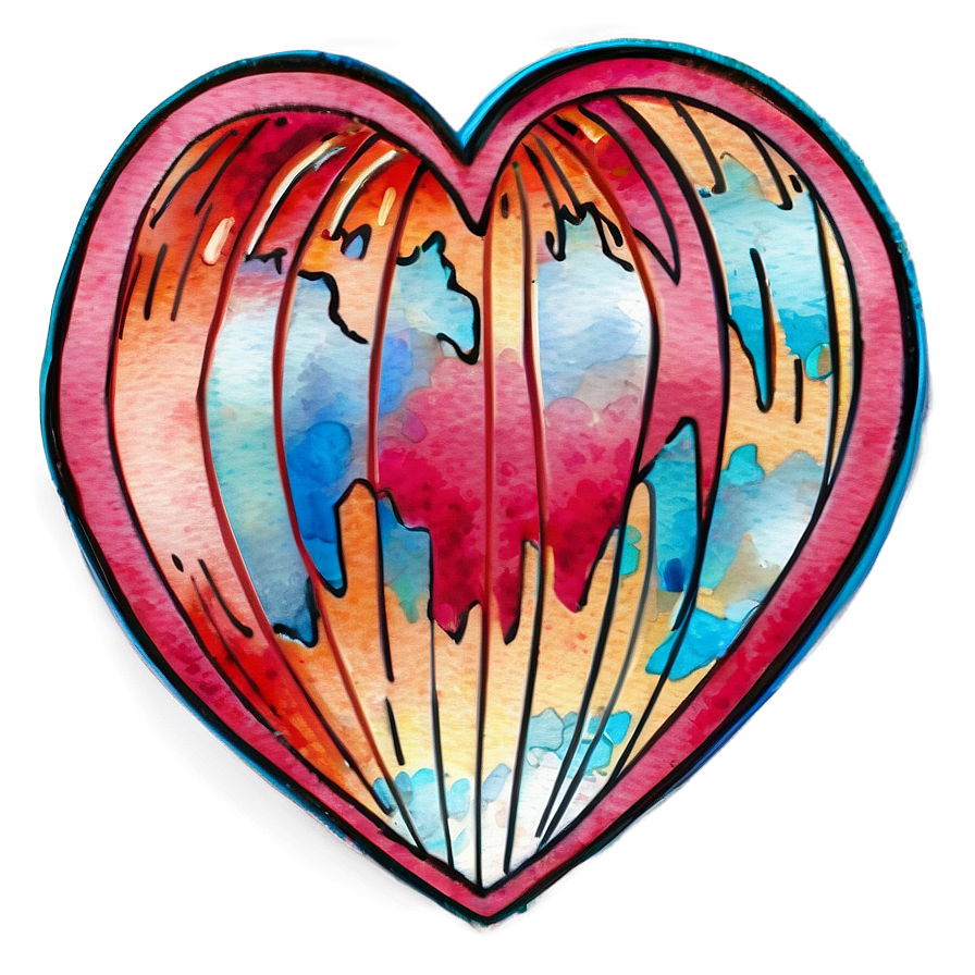 Watercolor Heart Vector Png 12 PNG image