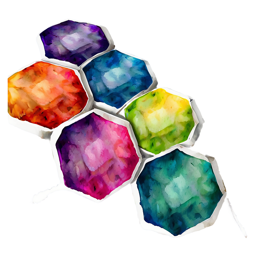 Watercolor Hexagon Pattern Png Xnq32 PNG image