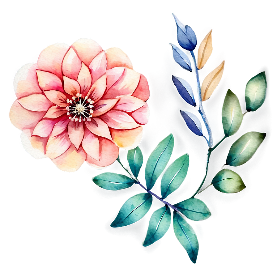 Watercolor Indie Flower Design Png 06252024 PNG image