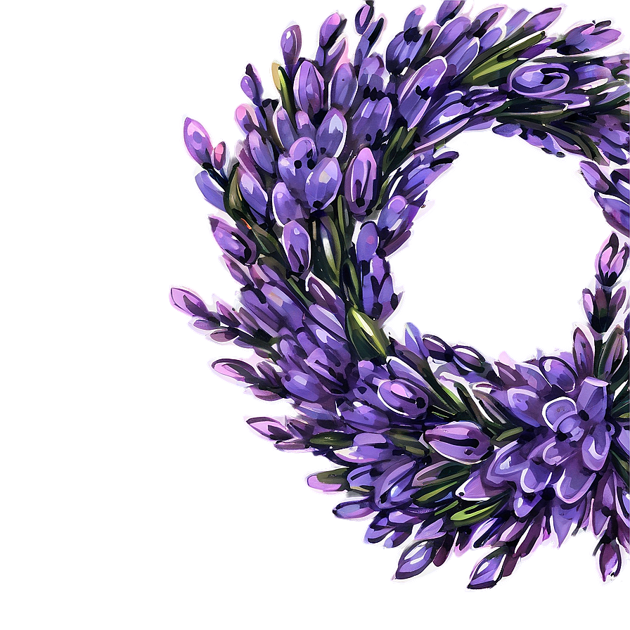 Watercolor Lavender Wreath Png 05242024 PNG image