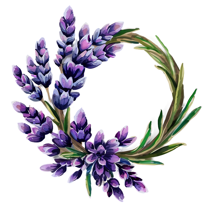 Watercolor Lavender Wreath Png Xpo PNG image