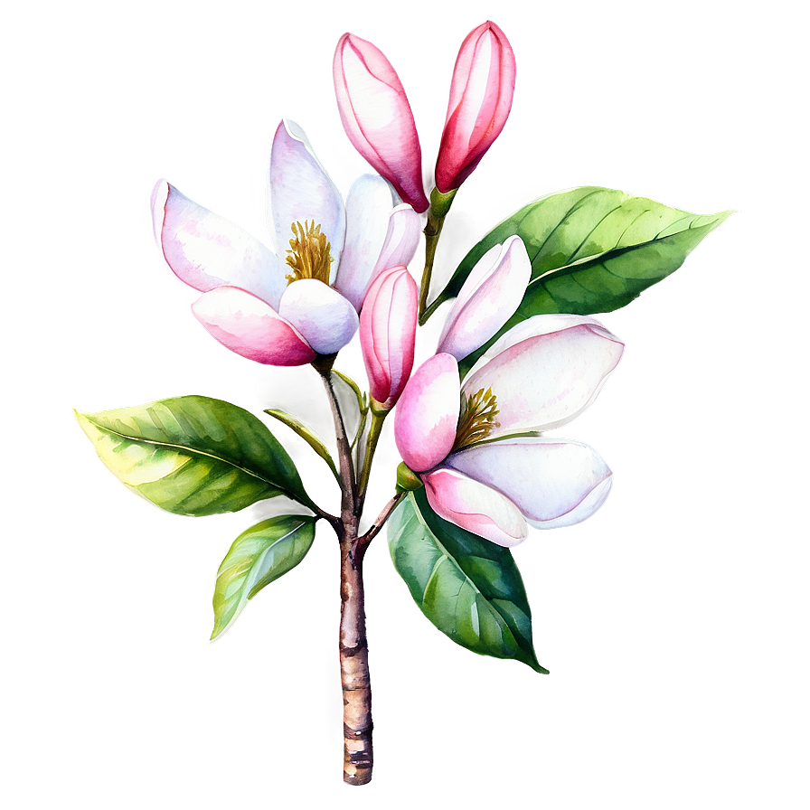 Watercolor Magnolia Tree Art Png 49 PNG image