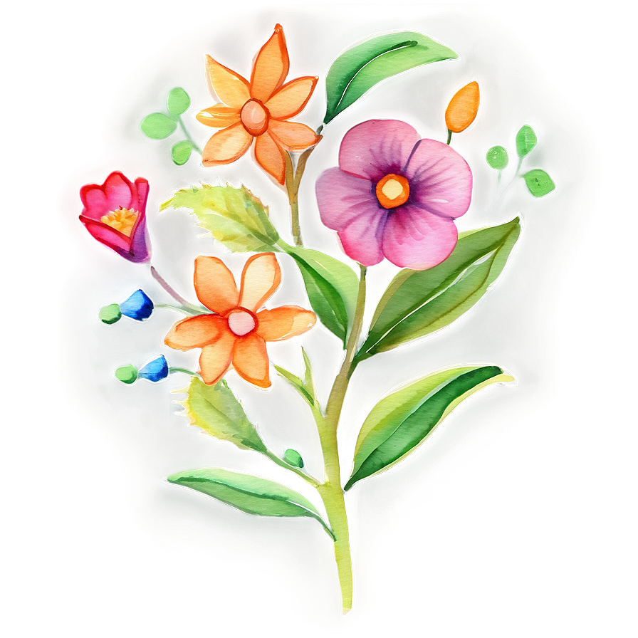 Watercolor Mexican Flowers Png 06202024 PNG image