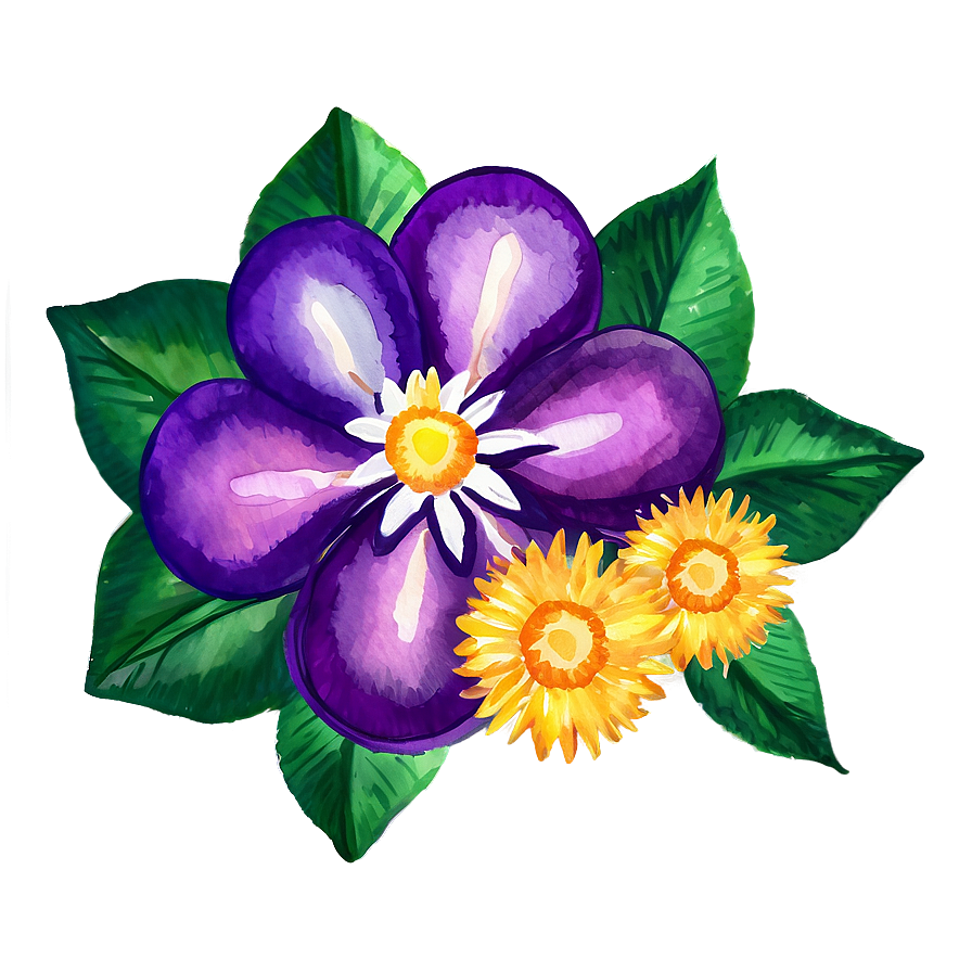 Watercolor Mexican Flowers Png Qgc16 PNG image