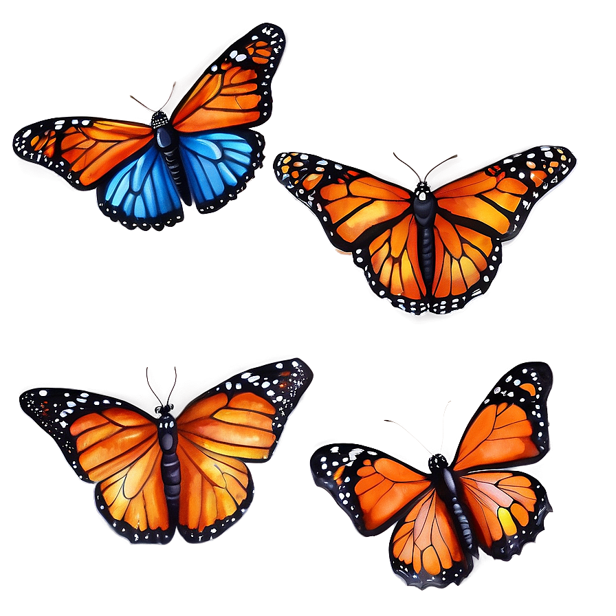 Watercolor Monarch Butterflies Png 51 PNG image