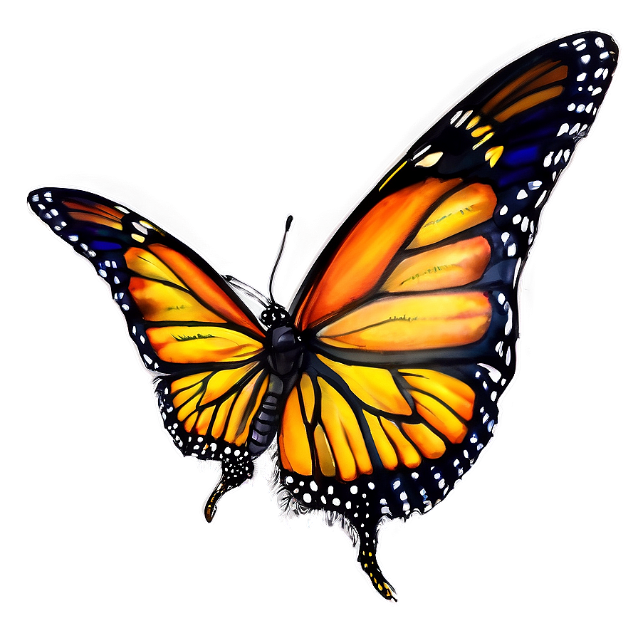 Watercolor Monarch Butterfly Png Ekg88 PNG image