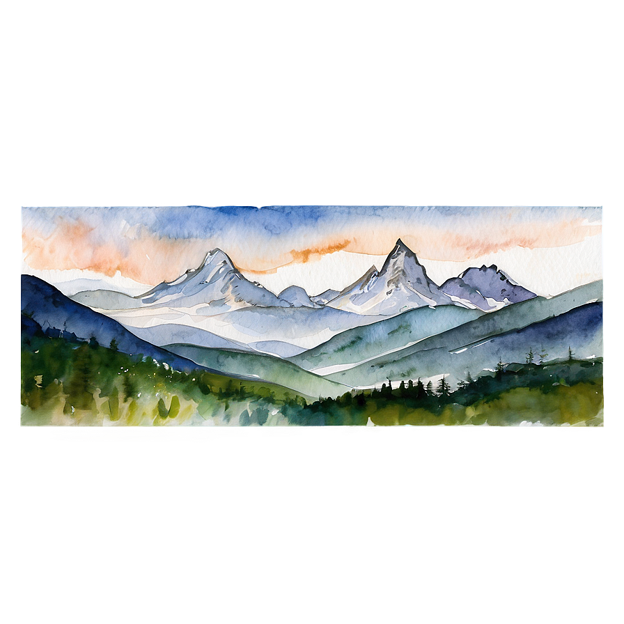 Watercolor Mountain Range Png Lyv46 PNG image