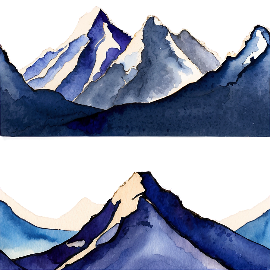 Watercolor Mountain Range Png Xfr60 PNG image