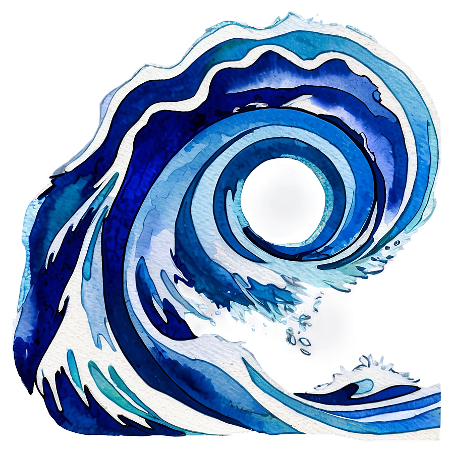 Watercolor Ocean Waves Png 05032024 PNG image
