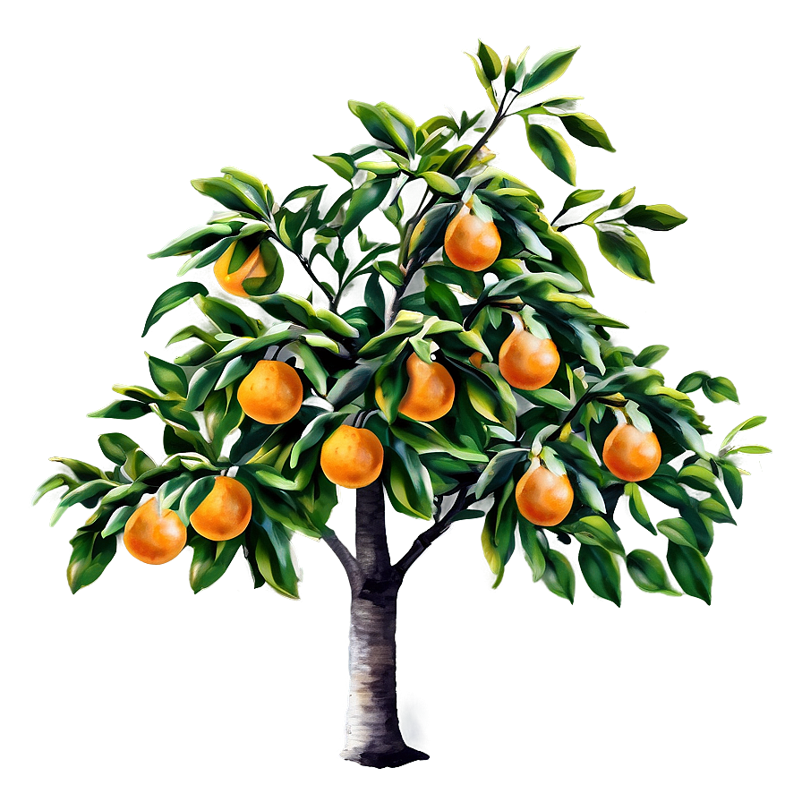 Watercolor Orange Tree Png 17 PNG image