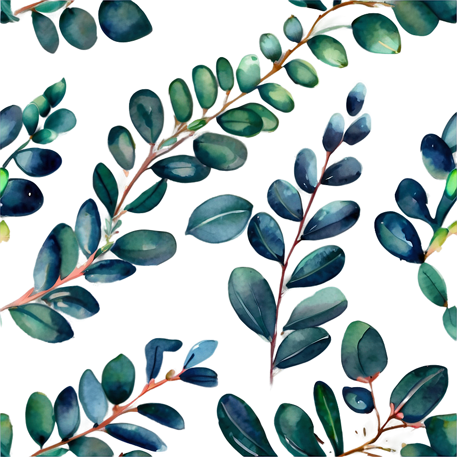 Watercolor Painted Eucalyptus Png Qqg PNG image