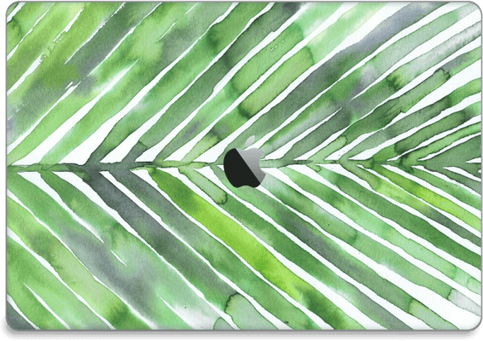 Watercolor Palm Leaves Pattern PNG image
