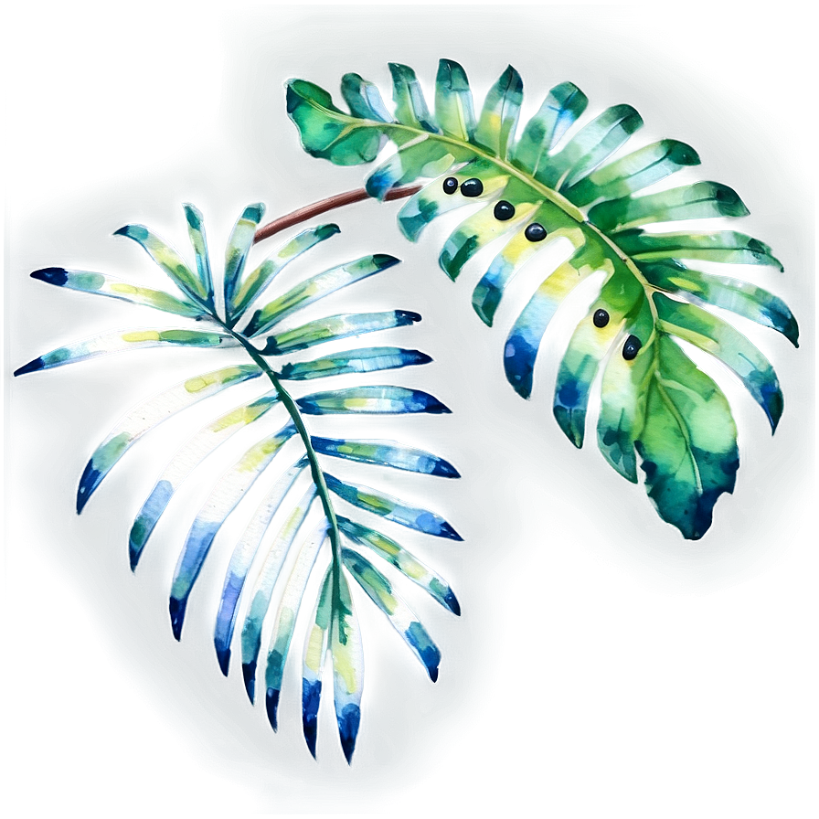 Watercolor Palm Leaves Png 18 PNG image