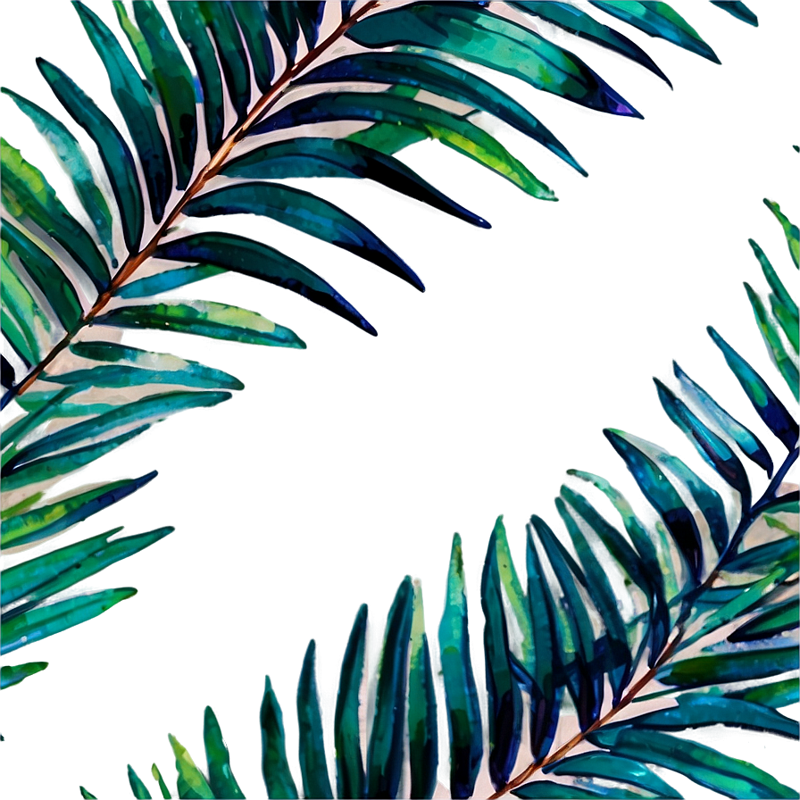 Watercolor Palm Leaves Png Dgx60 PNG image