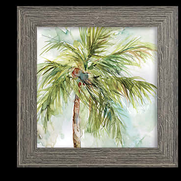 Watercolor Palm Tree Artwork PNG image