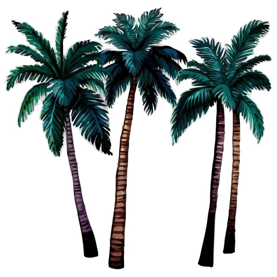 Watercolor Palm Trees Png 34 PNG image