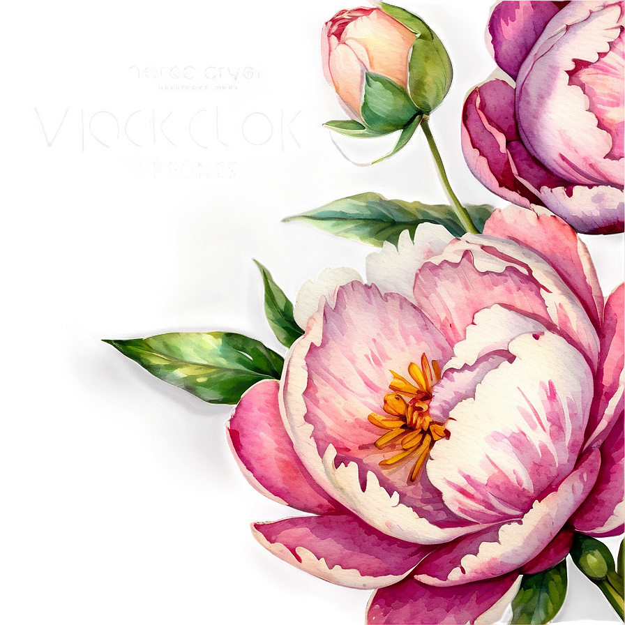 Watercolor Peonies Graphic Png 34 PNG image