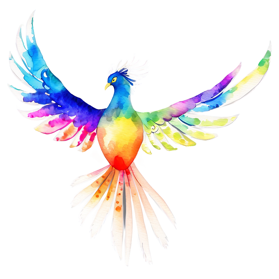 Watercolor Phoenix Art Png 05062024 PNG image