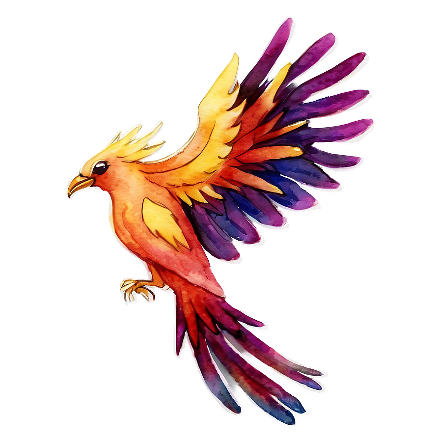 Watercolor Phoenix Art Png 51 PNG image