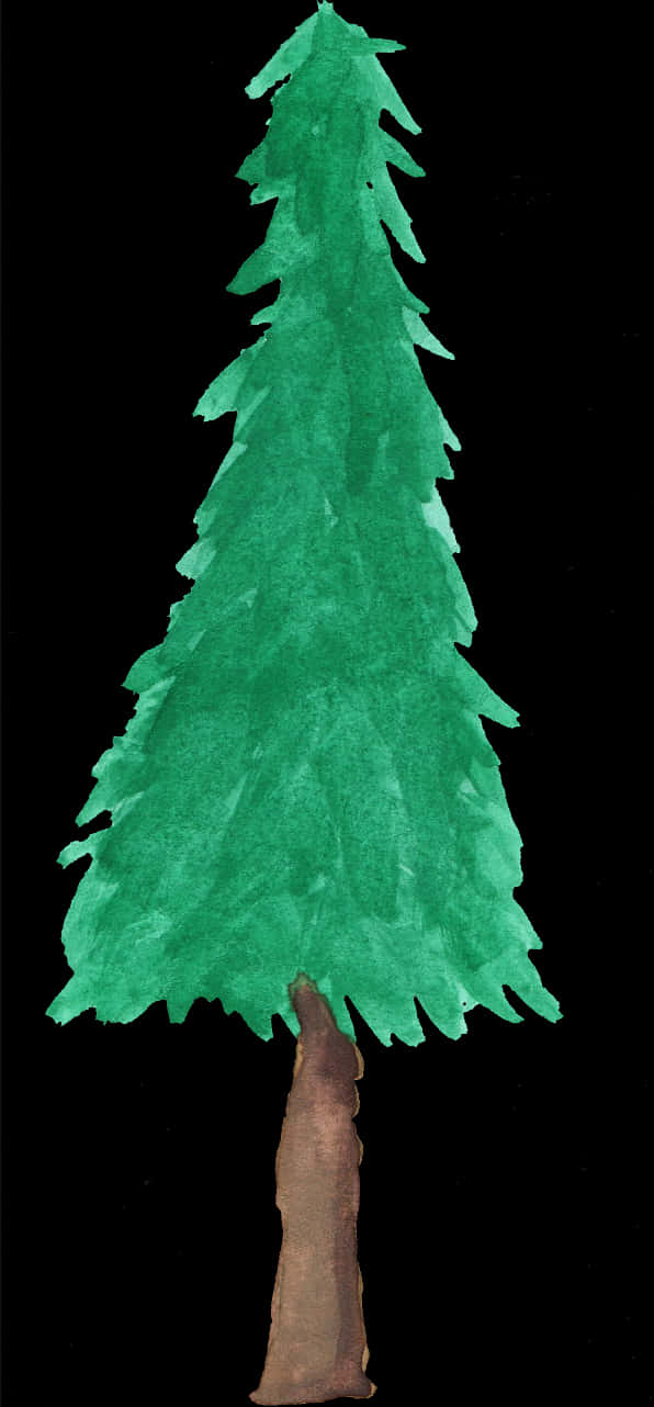Watercolor Pine Tree Artwork PNG image