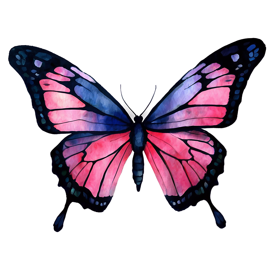 Watercolor Pink Butterfly Artwork Png Fxd PNG image