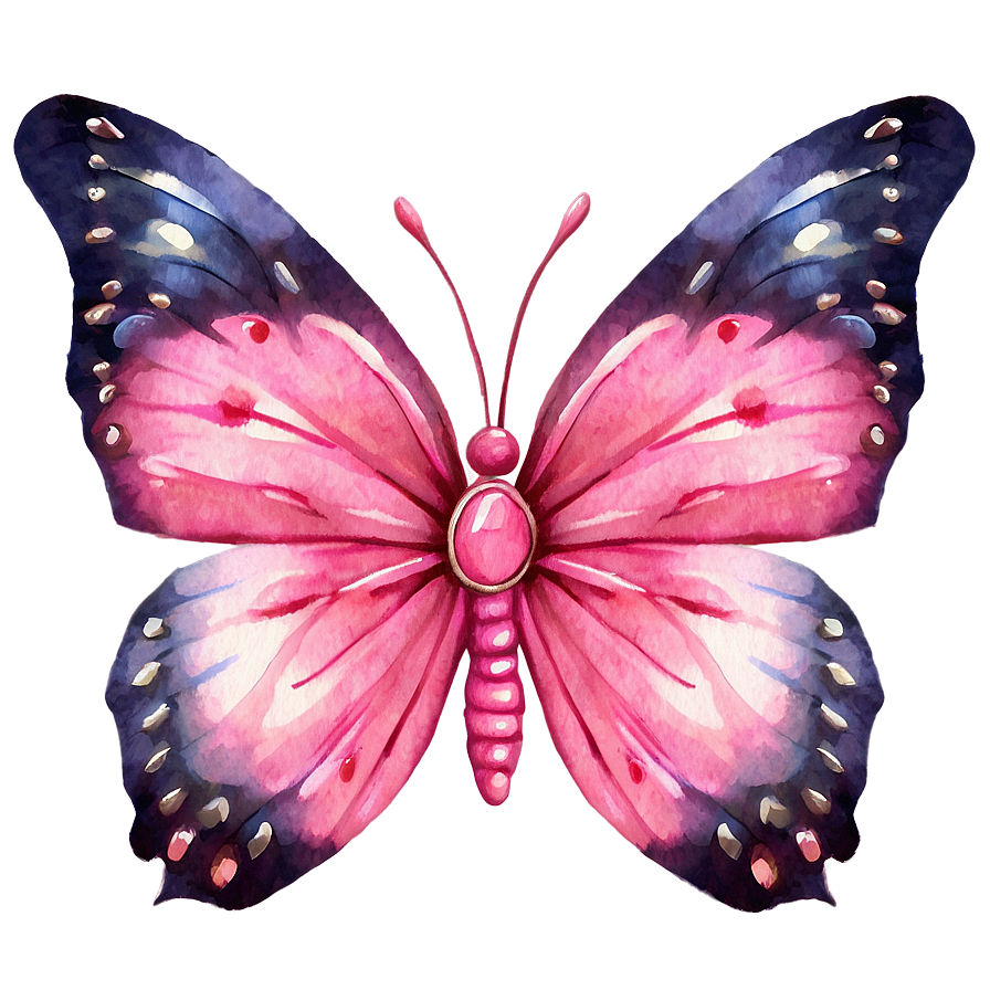 Watercolor Pink Butterfly Artwork Png Jyl36 PNG image