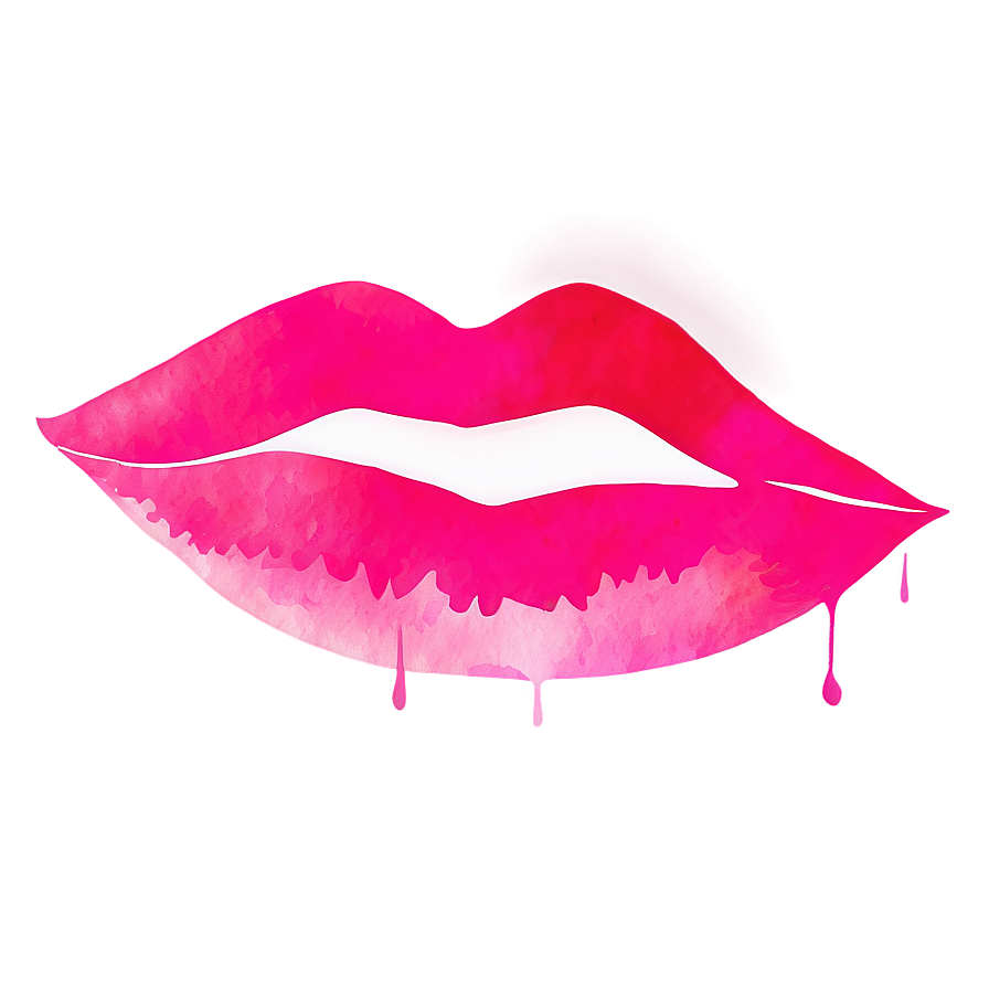 Watercolor Pink Lips Png 06212024 PNG image