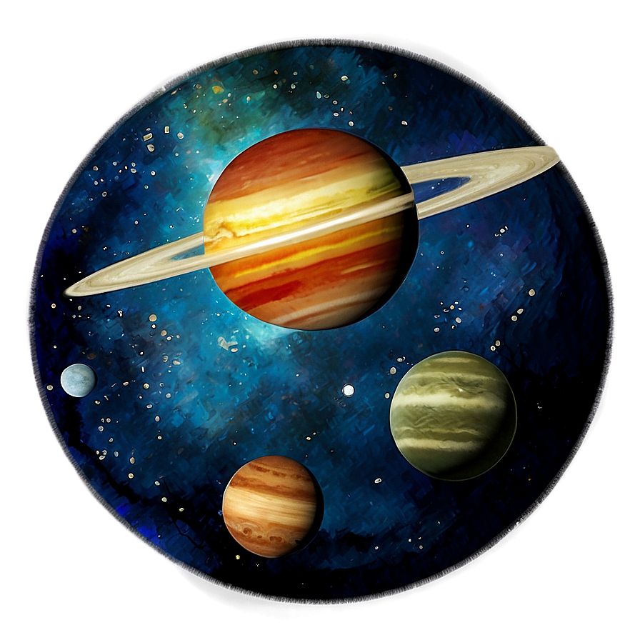 Watercolor Planets Png Bor PNG image