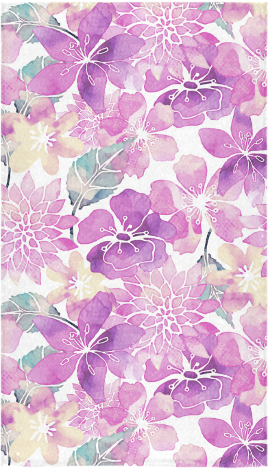 Watercolor Purple Floral Pattern PNG image