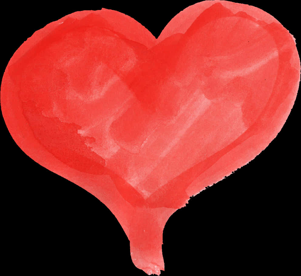 Watercolor Red Heart Transparent Background PNG image