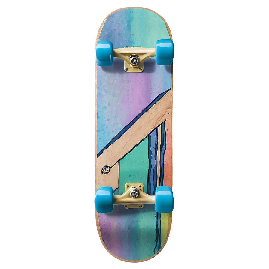 Watercolor Skateboard Deck Artwork Png 06282024 PNG image