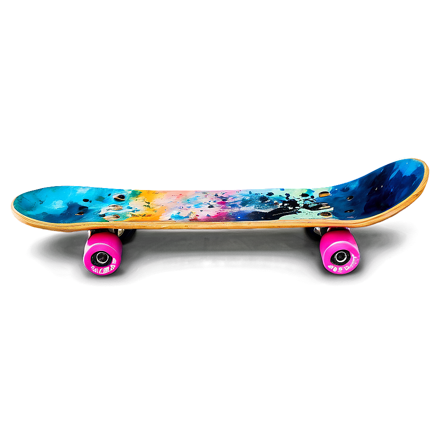 Watercolor Skateboard Deck Artwork Png 15 PNG image