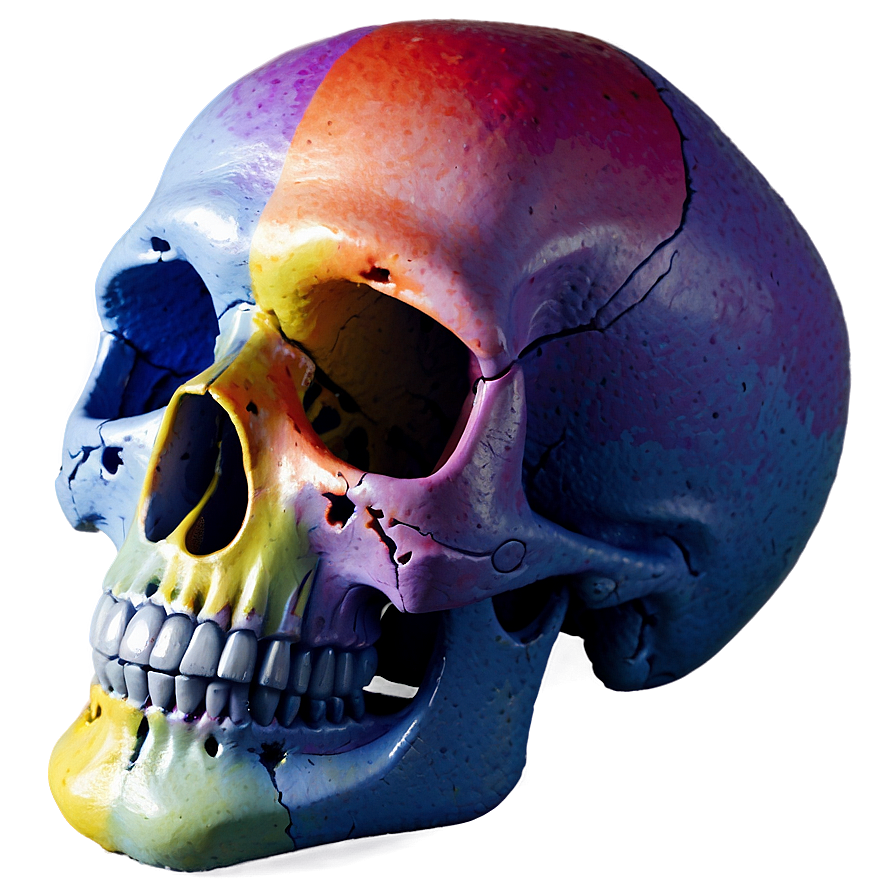 Watercolor Skull Face Effect Png Yxi76 PNG image